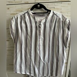Xirena cotton striped short sleeve shirt